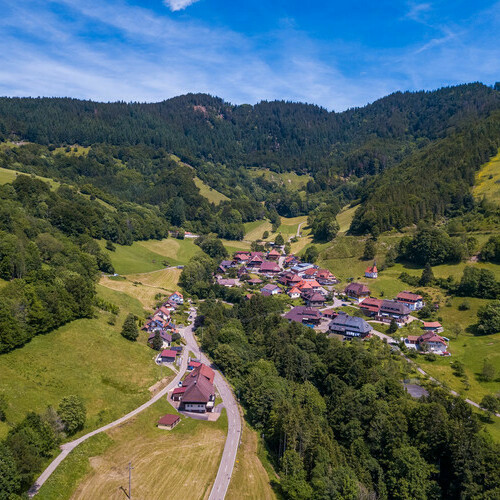Blick nach Tunau umringt von grnen Sommerflchen