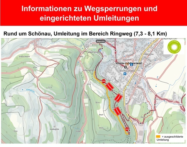 Wegumleitung im Bereich Ringweg Wegumleitung im Bereich Ringweg