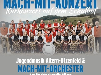 Werbeplakat fr das Mach- Mit- Konzert der Trachtenkappele Aitern 