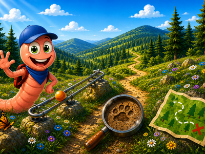Der Badische Riesenregenwurm Rolf-Rosemarie l�dt zur Er�ffnung des Regenwurmpfades an der Hohtann ein.